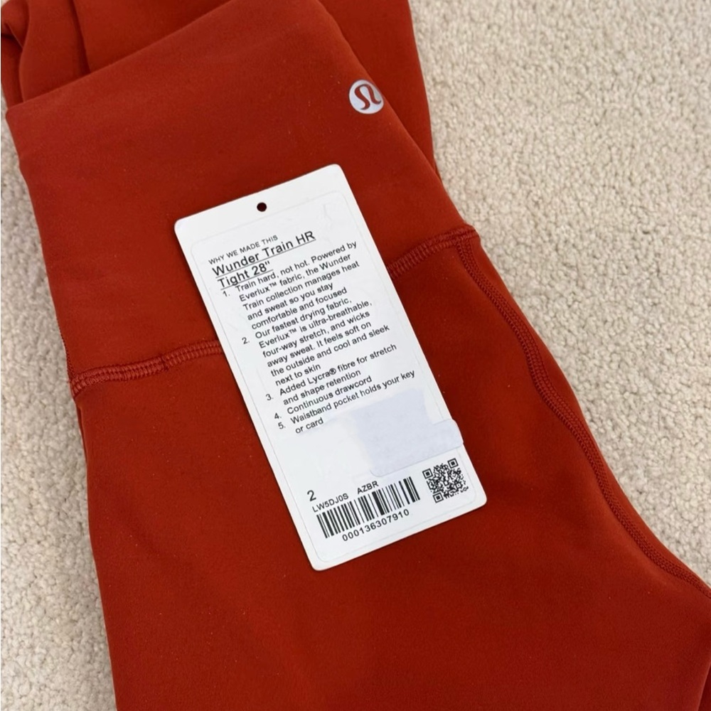 Lululemon Red Wunder Train Leggings size 2